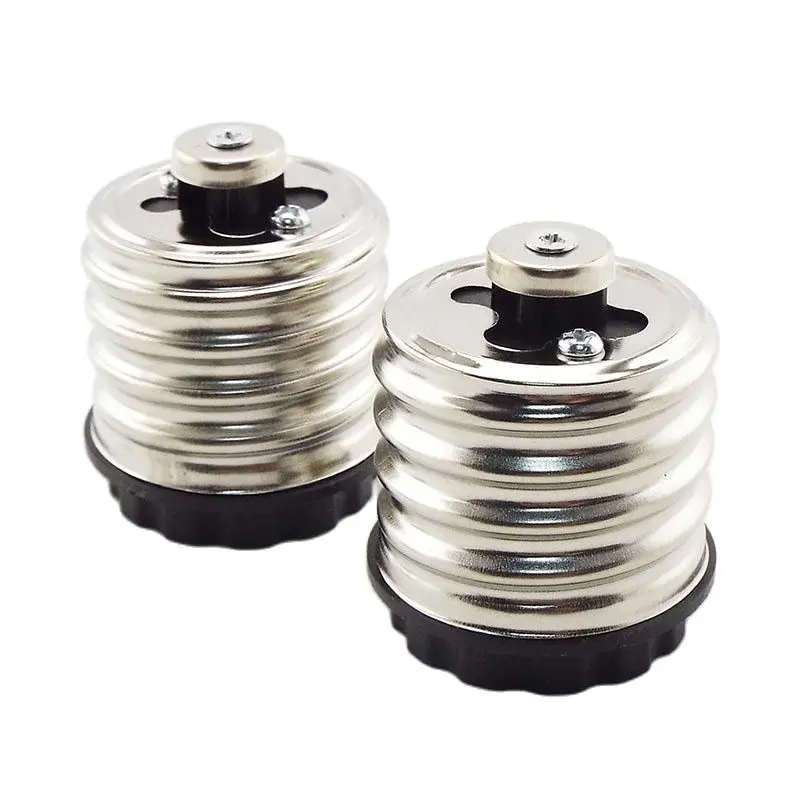 2pcs LED Power Adapter E40 To E27 Socket Lamp Base Holder Plug Extender Led Light Converter A6