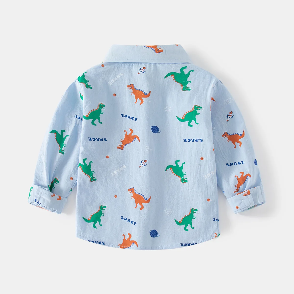 Baby Boys Fall Long Sleeve Shirt Fresh Little Dinosaur Casual Tops Jacket Boys Button Down Shirt