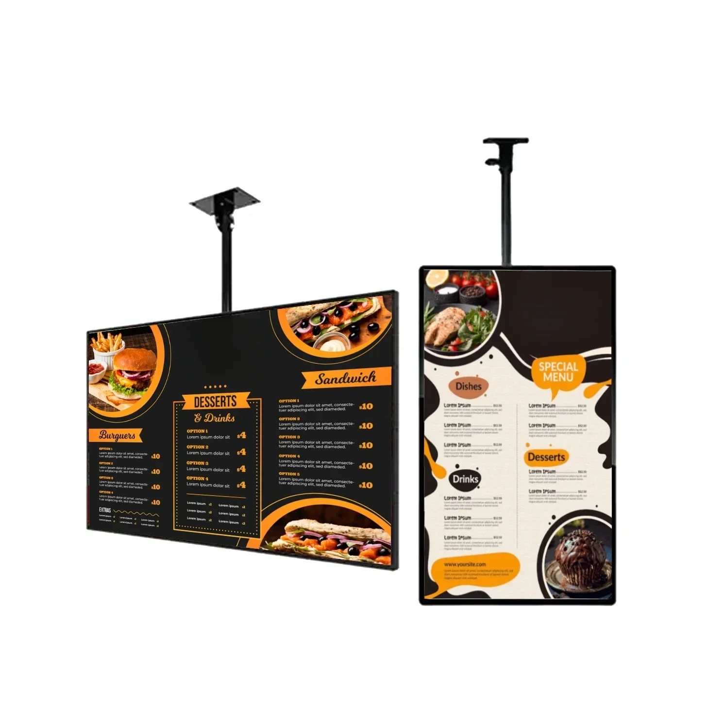 43inch 700nits Digital Menu Board  Wall Hanging LCD Display Advertising screen Menu Poster for Restaurant cafe