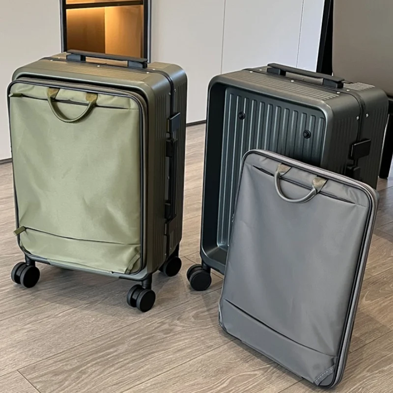 Mochila 2 en 1, Maleta desmontable, bolsillo para ordenador portátil, equipaje de mano de viaje, cubierta de carrito rodante de 20 pulgadas, material de PC, marco de aluminio