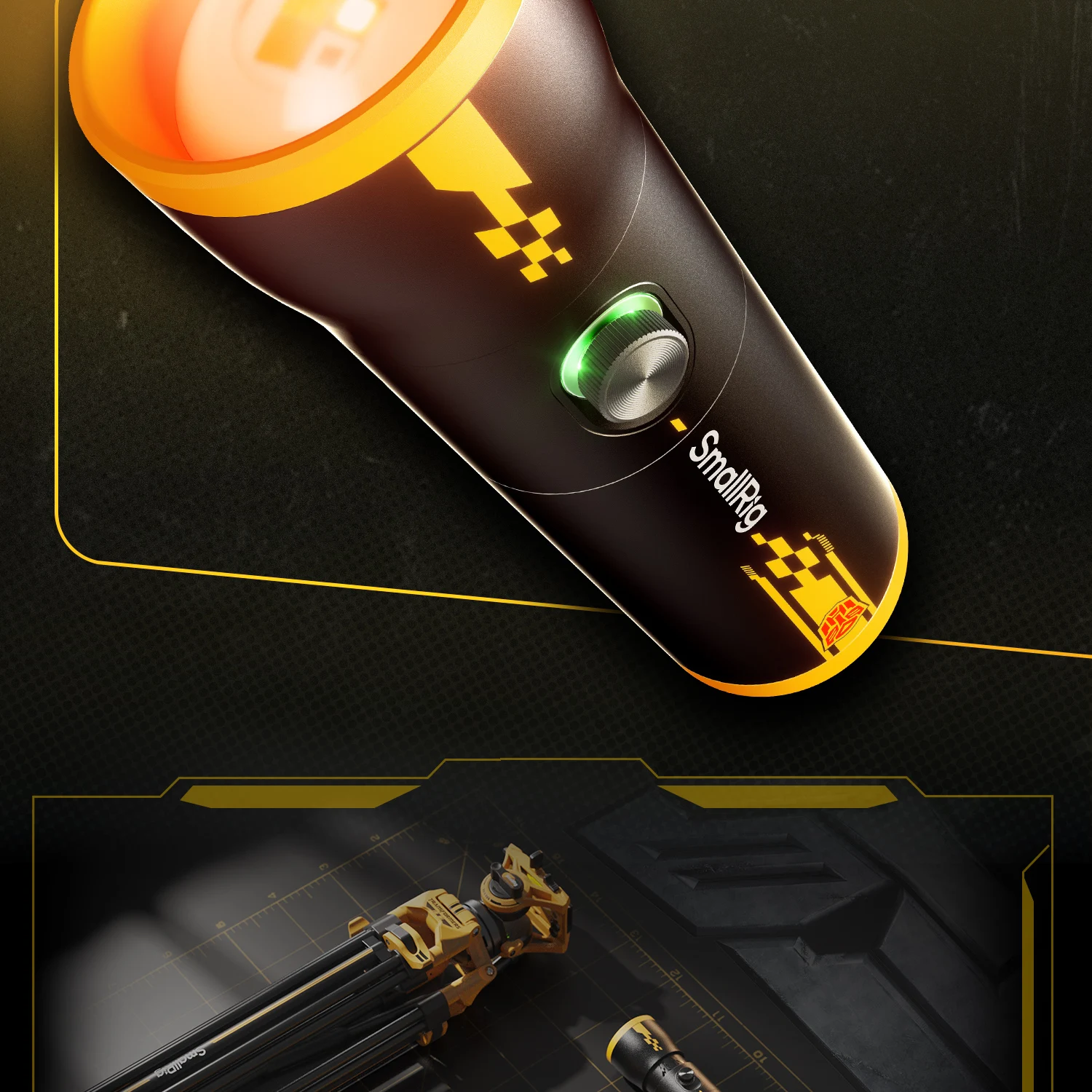 SmallRig RF 10C مصباح فيديو LED محمول قابل للتركيز (إصدار BumbleBee)، 21 مرشحًا لتشكيل الضوء، يدعم شحن USB-C-5512