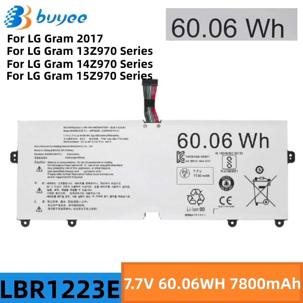 

LBR1223E Laptop Battery For LG Gram 13Z970 13Z975 14Z970 15Z970 15Z975 13Z970-A 14Z970-G 15Z970-G Series 7.7V 60.06Wh LBS1224E