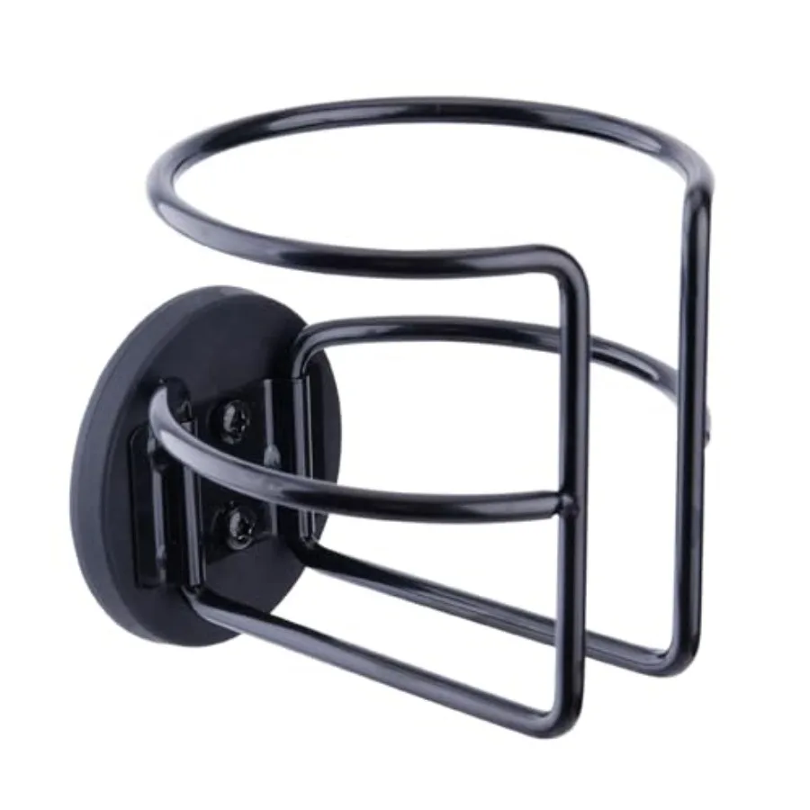 Magnetic Cup Holder with 2 Screws Mount, Full Covered Bus Tractor Cup Holder, Magnet Drink Holder for Bottle, Black Pack of 1