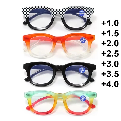 Nuevas gafas Retro para presbicia para mujer, tendencia de moda, antiluz azul, gafas de lectura HD para hombres y mujeres, adecuadas para interiores y exteriores