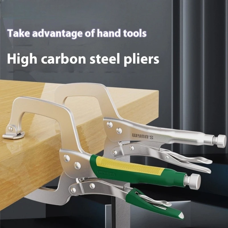 C braçadeira clipe de solda carpintaria fix alicate almofada trabalho em madeira liga aço ferramenta mão pinça tong tenon localizador