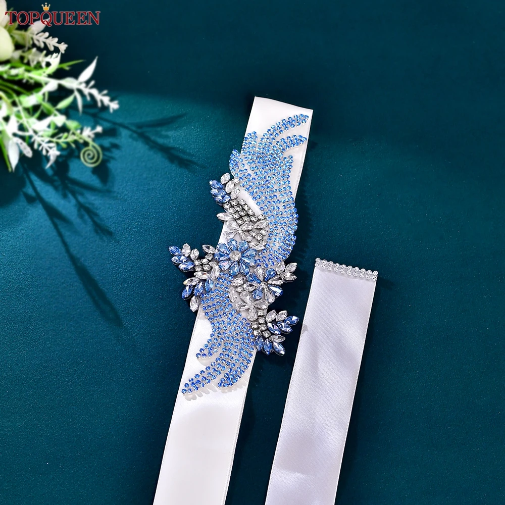TOPQUEEN Bruids Bruiloft Riem Betaalbare Decoratieve Lint Strass Sjerp Damesaccessoires Moederschap Plus Size Riem S273