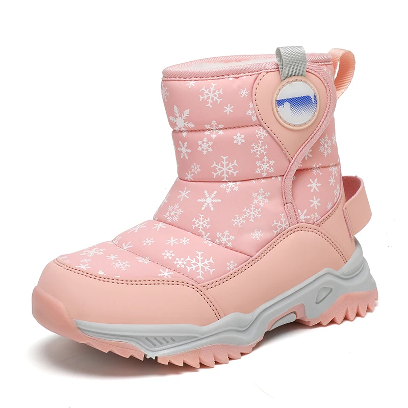 Boys Girls Snow Boots Big Kids Snow Boots Mid Calf Snow Boots Waterproof Slip Resistant Outdoor Boots Winter Boots Cold-weather