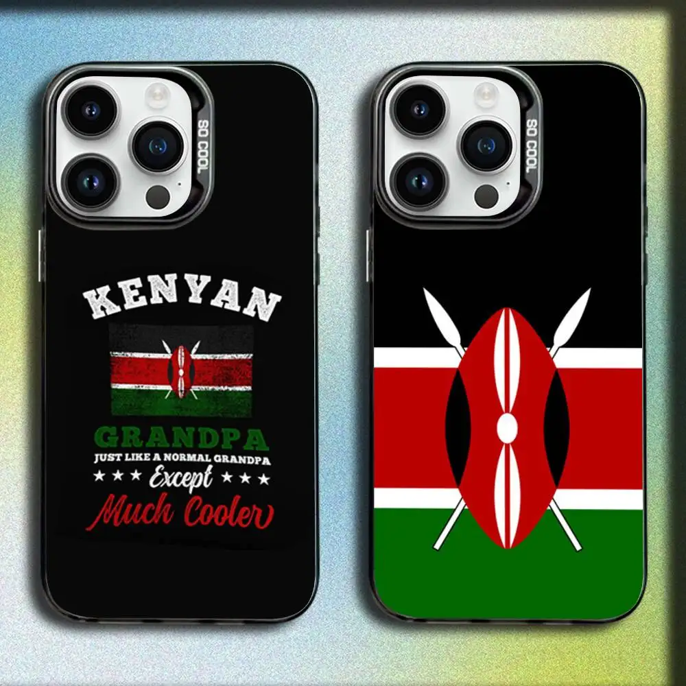 

K-Kenya Flag Phone Case For iPhone 17,16,15,14,13,12,11,Pro,Max,Plus,E,SE4,Air,Mini Black IMD Box
