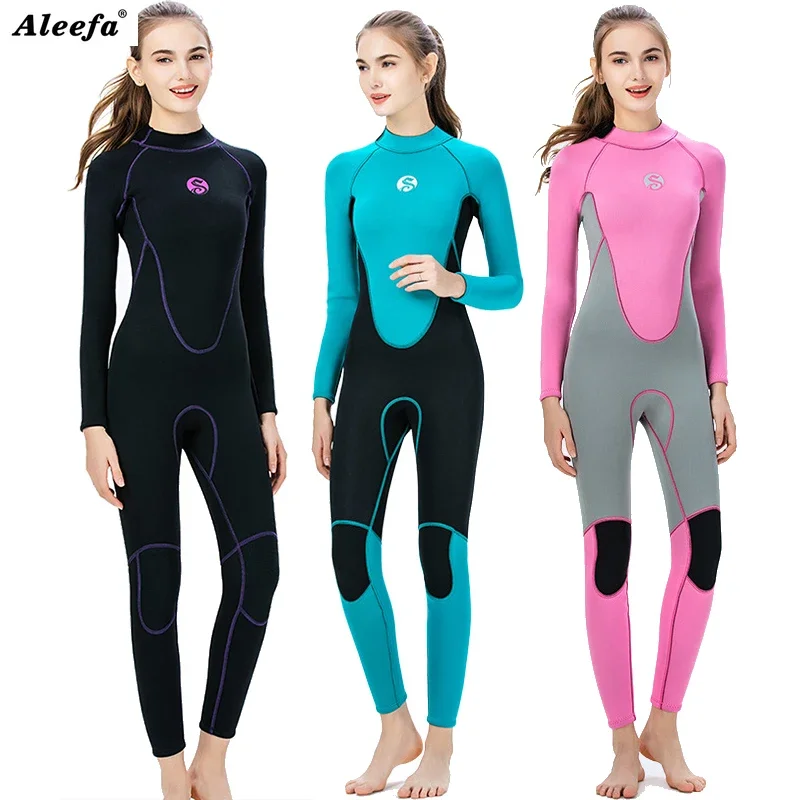 Wetsuit women  3mm neoprene wetsuits fullbody suit for Waterski Snorkel Surf diving  bodysuit  long sleeve