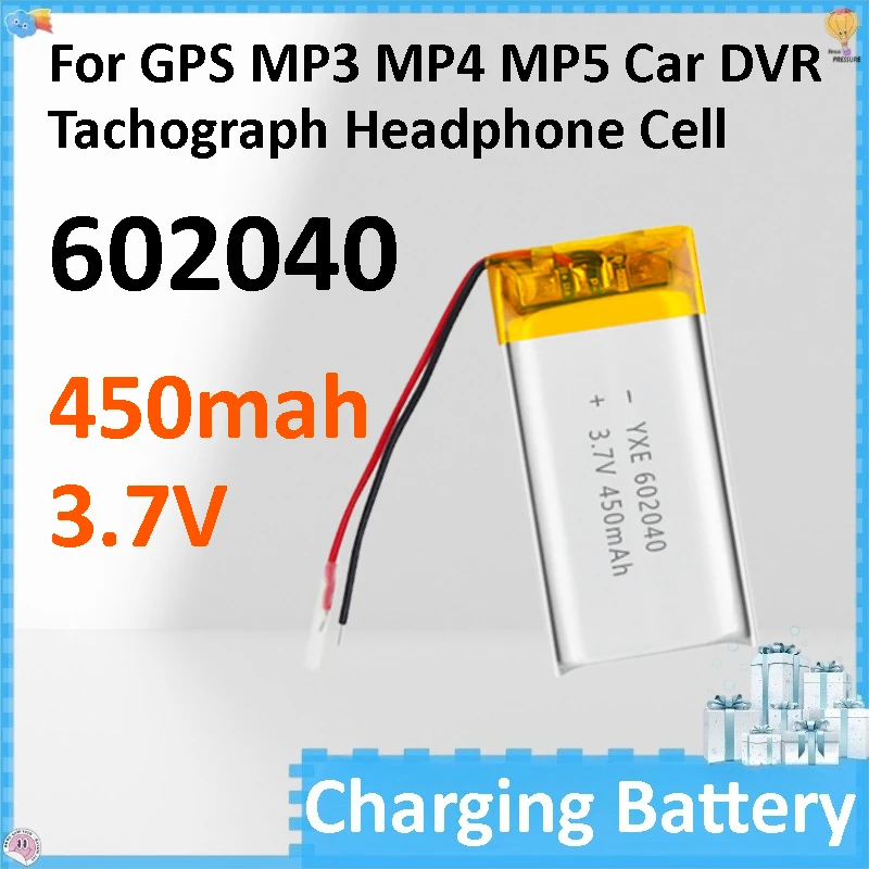 

4pcs 602040 Battery 3.7V 450mAh Battery for GPS MP3 MP4 MP5 Car DVR Tachograph Headphone Cell