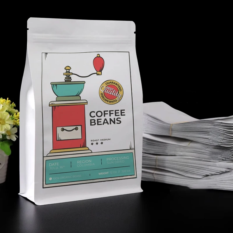 

Customize Printing Logo, Kraft Paper Eight Side Zipper Bag, Christmas Gift, Food, Coffee, Nut, Candy Packaging Pocket