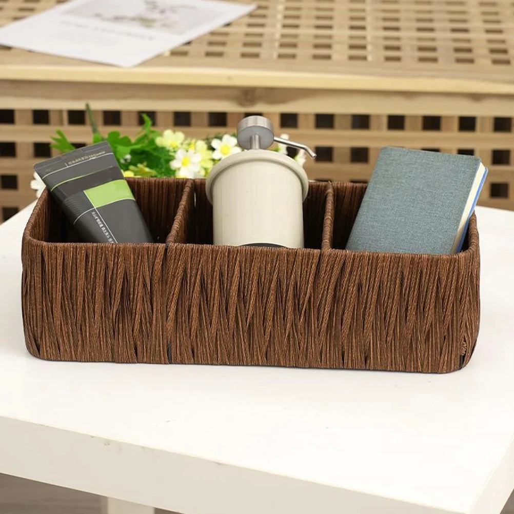 

Woven Storage Box Organizer Baskets Desktop Home Office Bedroom Multi Function Iron PP Material Household Solution