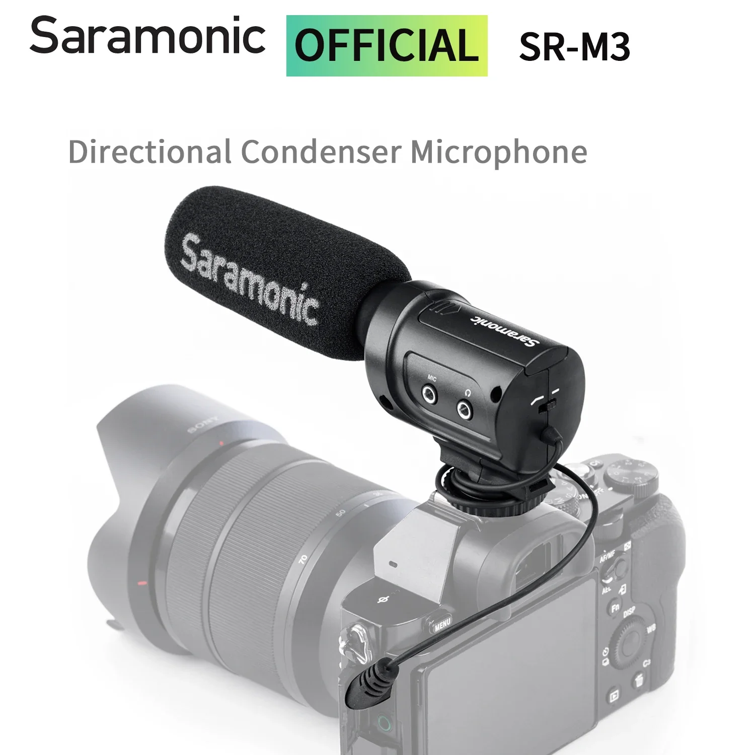 Saramonic SR-M3 Professional Condenser On-camera Shotgun Microphone for DSLR Cameras Camcorders Youtube Recording Live Streaming