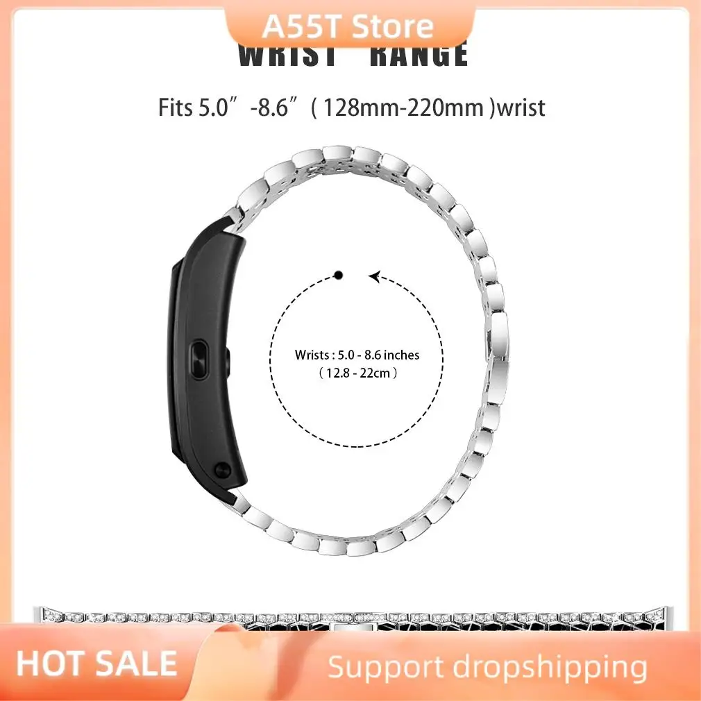 

A55T подходит для Huawei B5 с бриллиантовым ремешком, металлический ремешок, пятирядный браслет с пятью бусинами, ремешок для часов