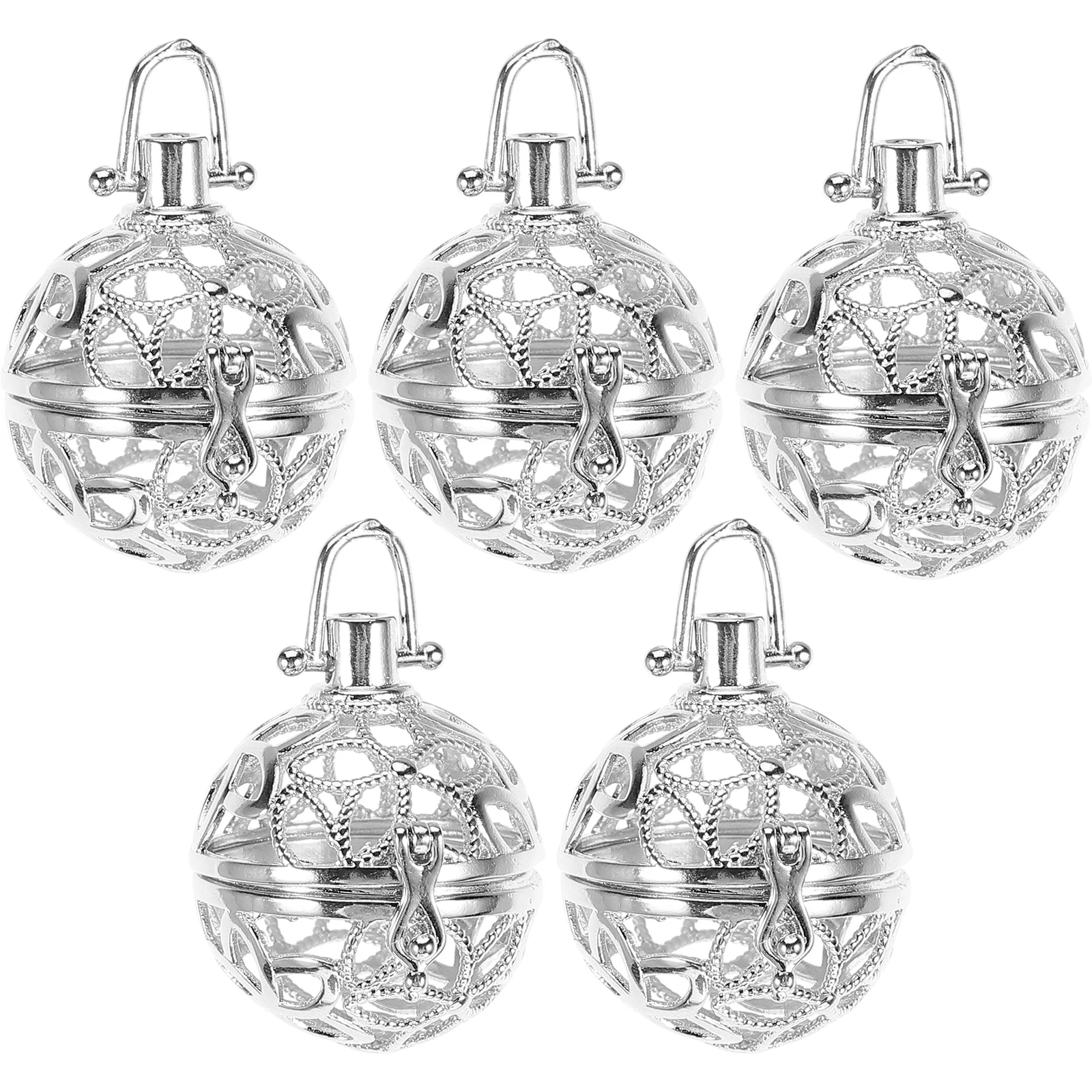 

5Pcs Essential Oil Locket Aromatherapy Pendant Necklace Pregnant Woman Flower Hollow Diffuser Change Color Balls Trendy Gift