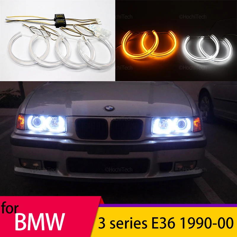 

White Yellow Halo Ring Angel Eyes Horseshoe Shape Headlight Rings for BMW 3 series E36 90-00 316i 318i 318is 320i 323i 325i 328i