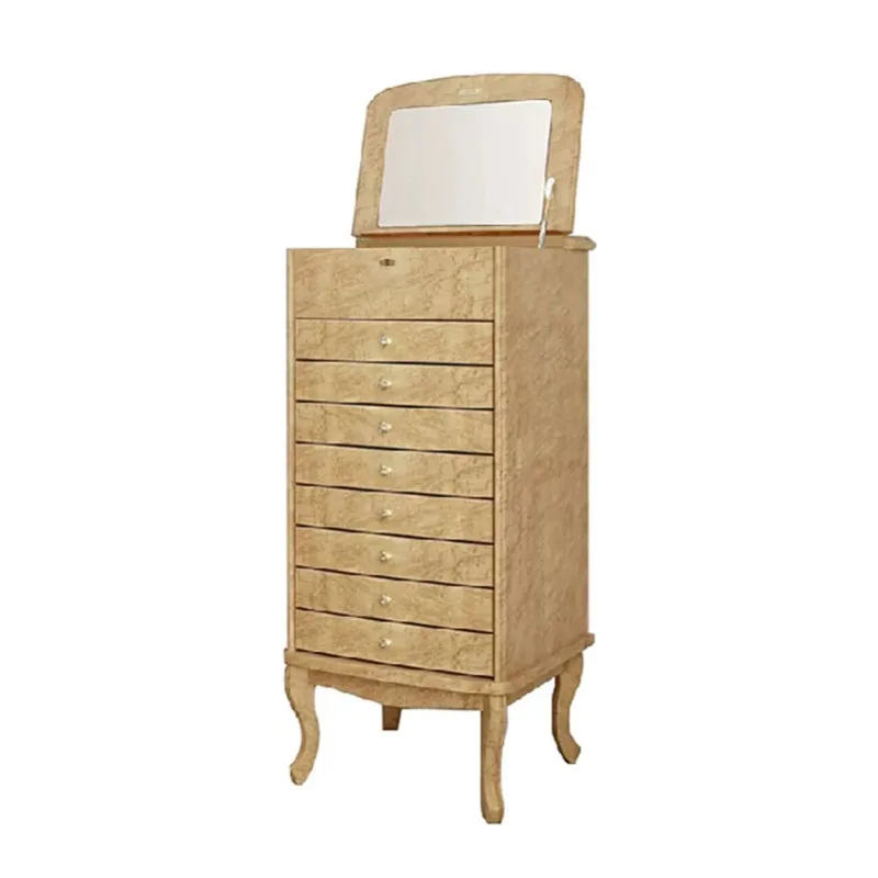 High-end floor-to-ceiling jewelry cabinet, villa home Italian solid wood with lock