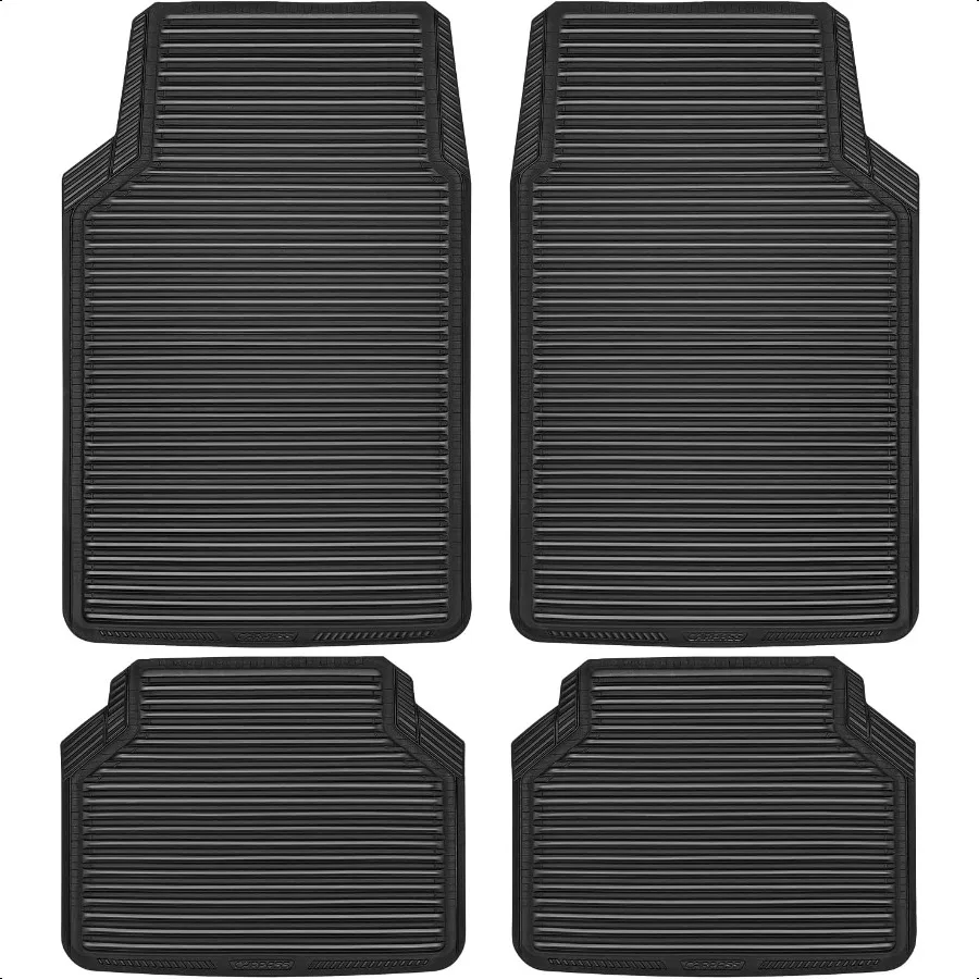 고무 바닥 매트 전천후 풀세트 4피스 방수 자동차 매트 대부분의 차량 세단 SUV에 맞게 조정 가능 중량급 미끄럼 방지