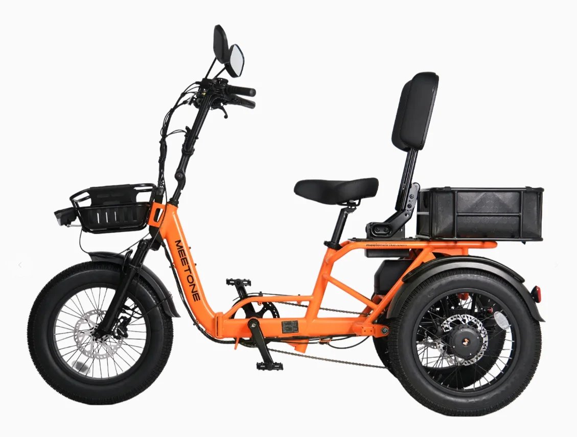 750W/1500W Motor 48V 20 Inch 3-Wheel Electric Cargo Bike, Brand Battery, Hydraulic Disc Brake, Steel Alloy Frame, Factory Direct