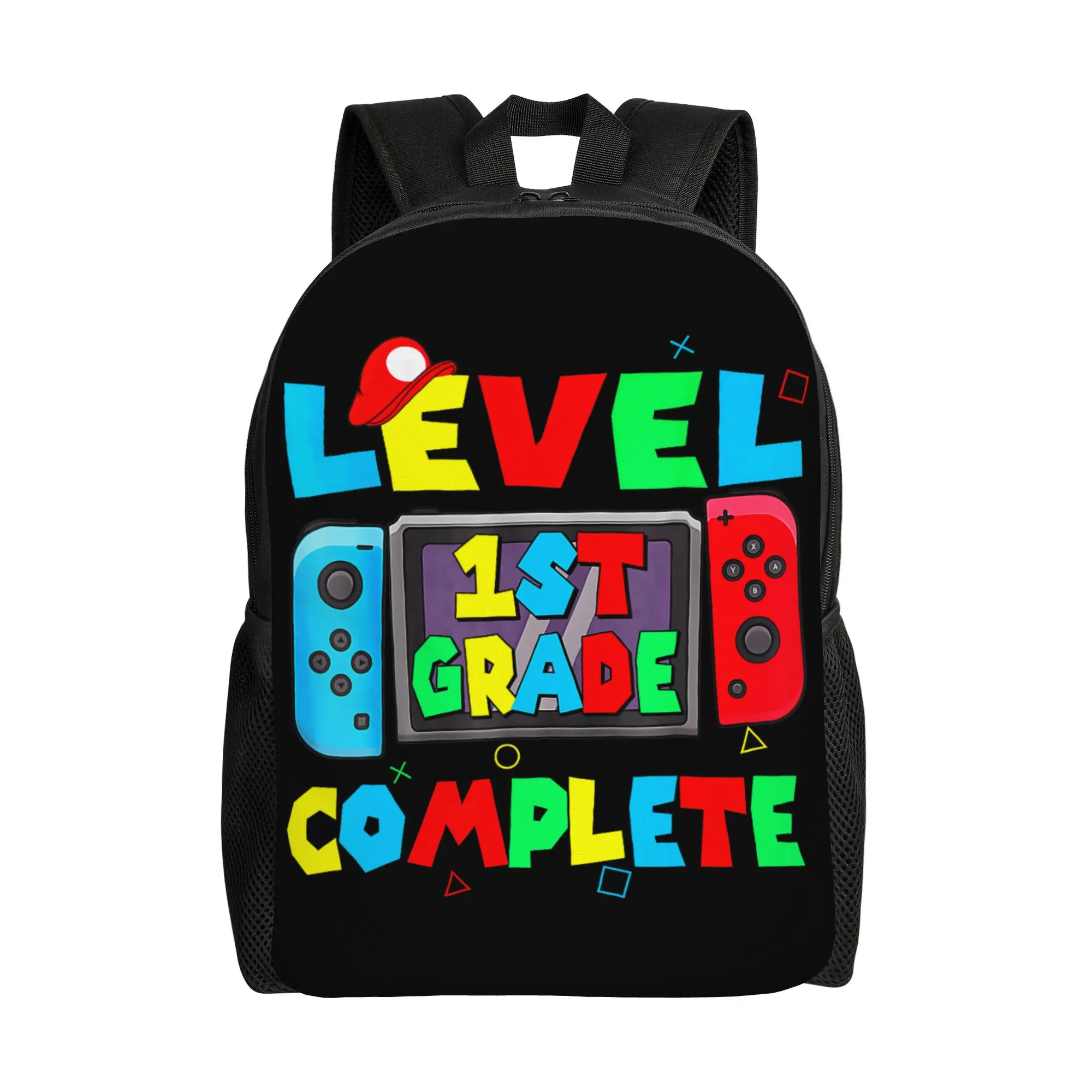 Level 1st grade complete last day of school video game Backpack  Streetwear Backpacks Boy Girl Workout Large School Bags