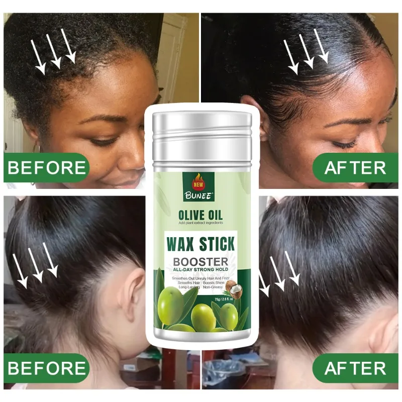 

Olive essence hair wax stick nourishing care Broken hair finishing styling fixed hair cream matte lasting styling 75g