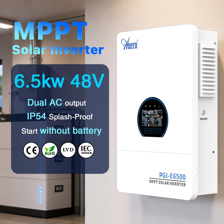 5KW 6.5KW 12KW Solar Inverter IP54 Hybrid MPPT 160A Pure Sine Wave Battery Less Off Grid Kit For Home With Lithium Battery