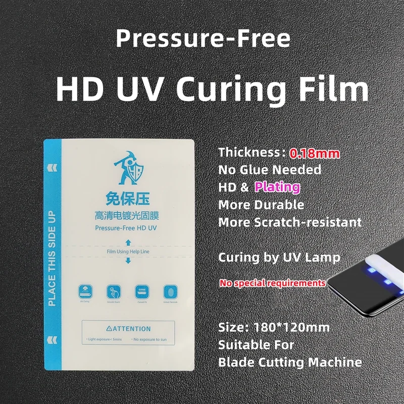 HD UV Optical Hydrogel Film for Cutter, Pressure-Free HD UV Film Mobile Phone Screen Protector Special For Cutting Machine