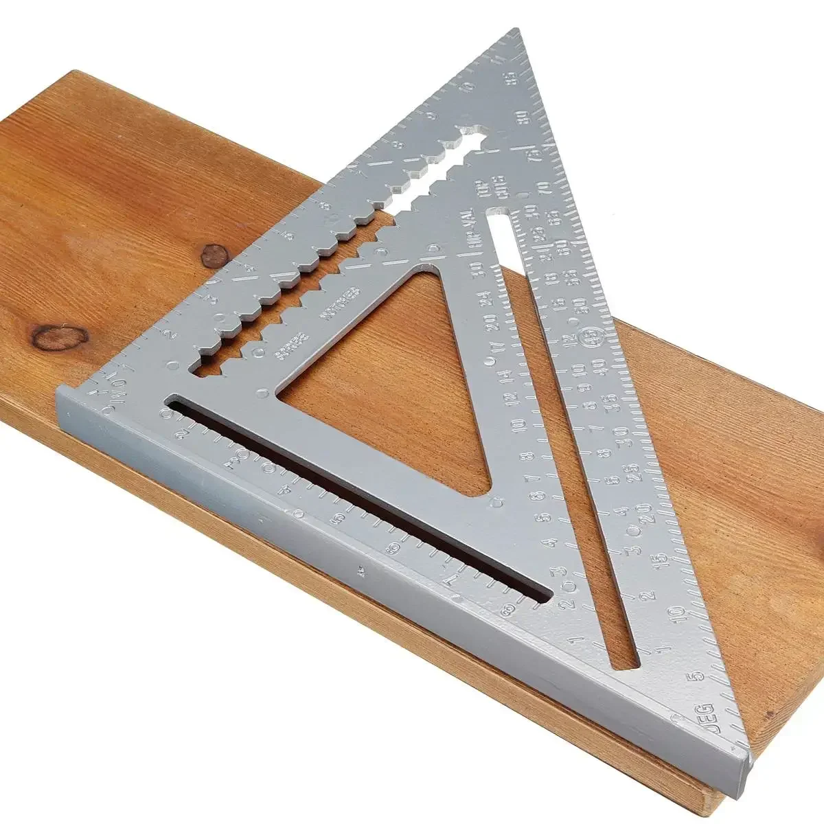 12 inch Angle Ruler Imperial Aluminum Alloy Triangular Measuring Ruler Woodwork Speed Square Triangle Angle Protractor