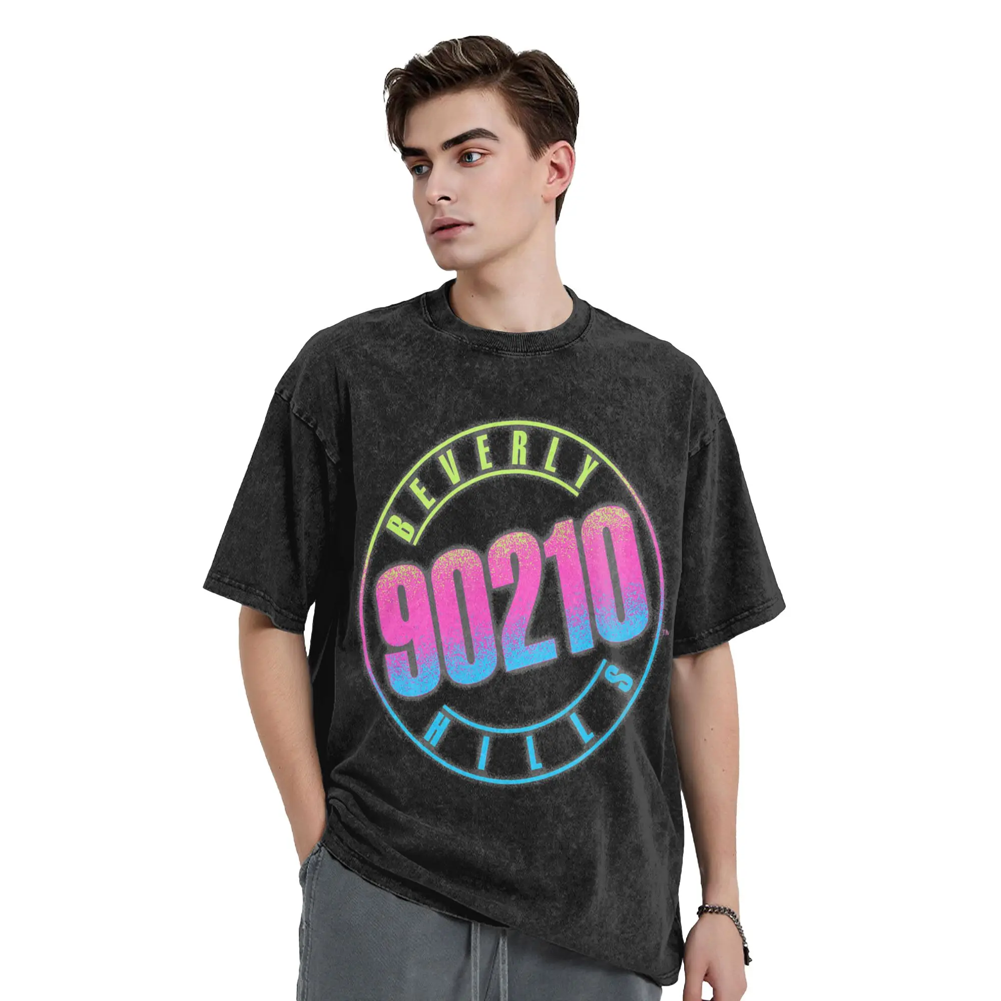 Beverly Hills 90210 T-Shirts for Men  Vintage 100% Cotton Tee Shirt Round Neck Short Sleeve T Shirts Gift Idea Clothes