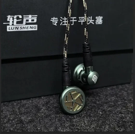 LUN SHENG YE05 In Ear Flat Head Plug Earphones 14.2mm HIFI Wired Flat Headset Sport Open-Type Gaming Headphone For mmcx Cable