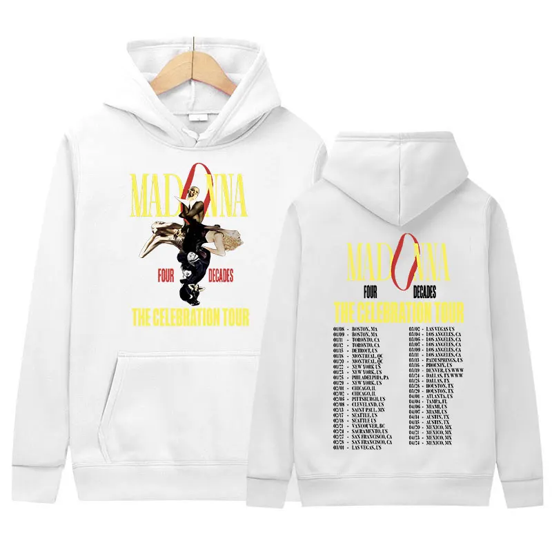 Singer Madonna The Celebration Tour 2024 nuova felpa con cappuccio uomo donna Hip Hop Retro Pullover felpa abbigliamento moda felpa con cappuccio oversize