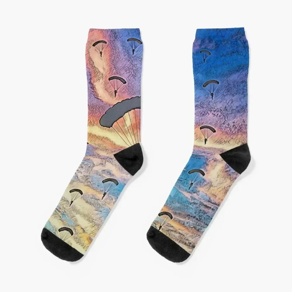 Skydiving trend freedom Socks compression designer heated with print Ladies Socks Men's