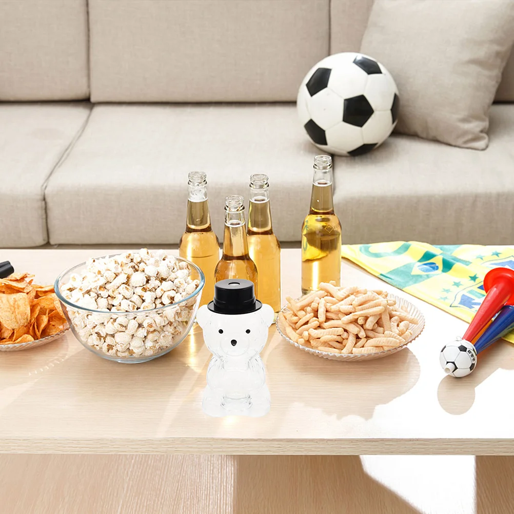 

2Pcs 500ml Bear Shaped Milk Tea Bottle Coffee Bottle Clear Plastic Beverage Containers Juice Bottles Kitchen Bar Tools