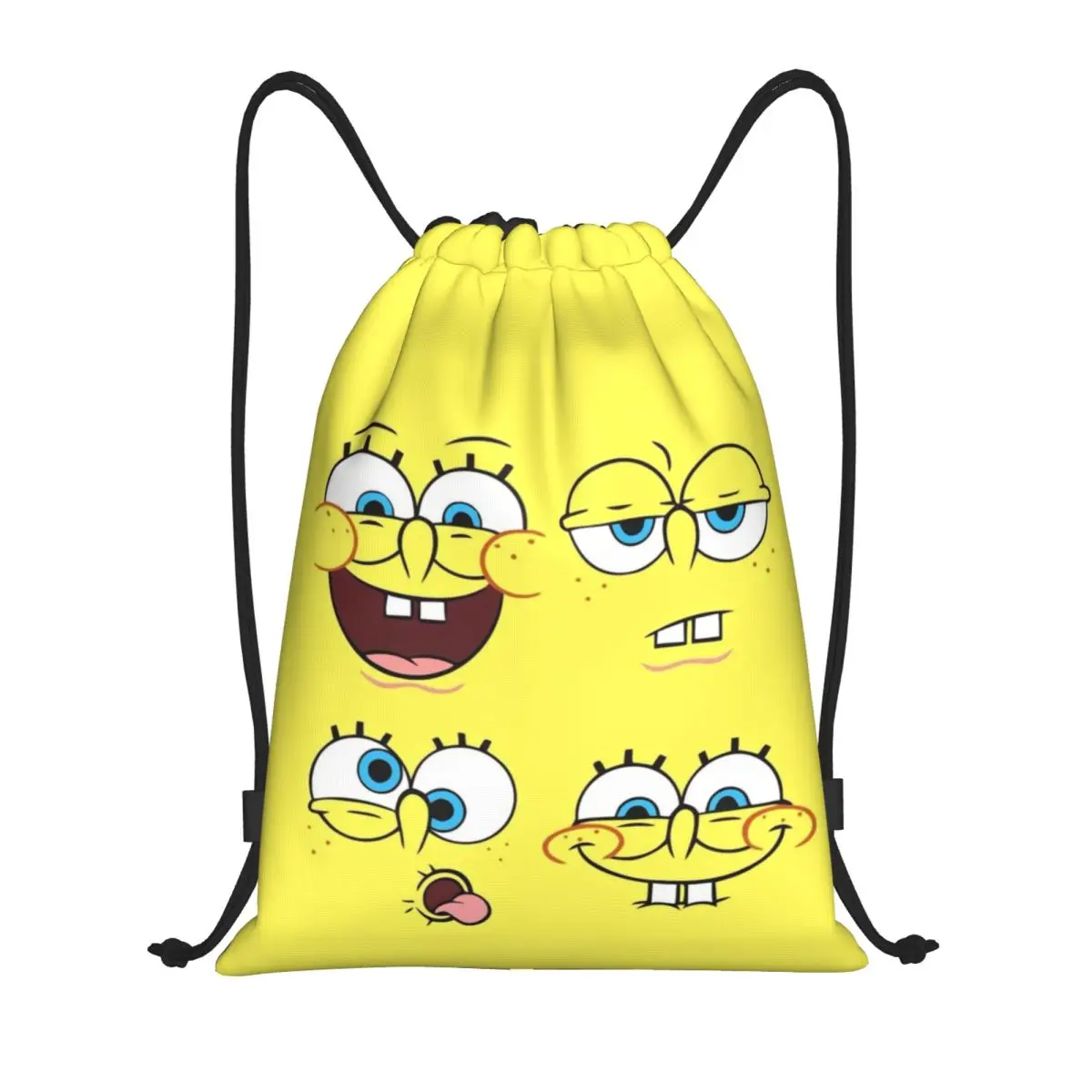 SpongeBob Portable Sports Bag Thicken Drawstring Belt Riding Backpack Gym Drawstring Shoes Bag Clothes Backpacks