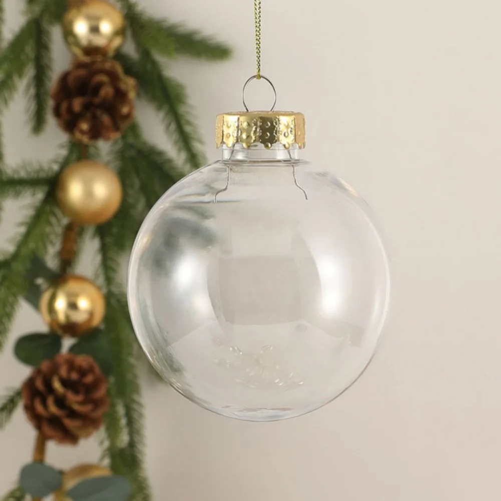 Round Clear Plastic Ball Ornaments DIY Christmas Ornaments 1.57/1.97/2.36/3.15 Inch for Crafting Xmas Tree Hanging Decorations