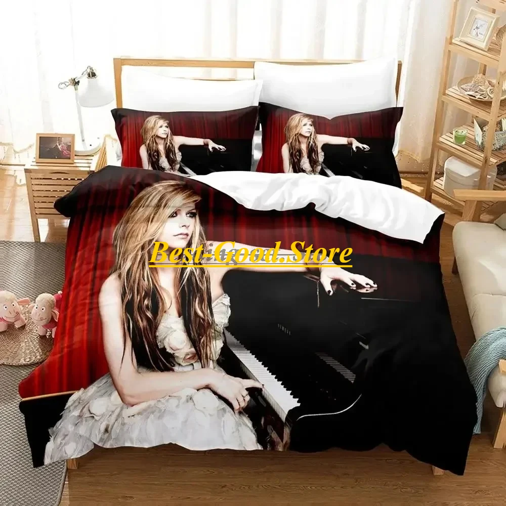 

2023 Avril Ramona Lavigne Bedding Set Duvet Cover Sheet Printed Bed Set Pillowcase Bed Full Queen King Size Comforter Bedroom