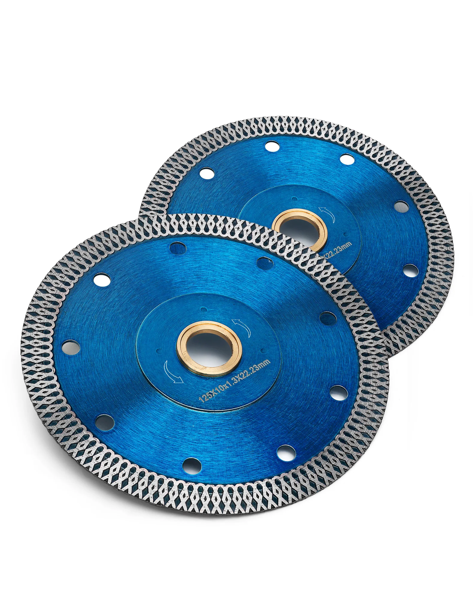 2 PC 5 Inch Super Thin Diamond Saw Blades for Tile Saw,X Mesh Rim Tile Blade for Porcelain and Ceramic Tile Wet/Dry Cutting