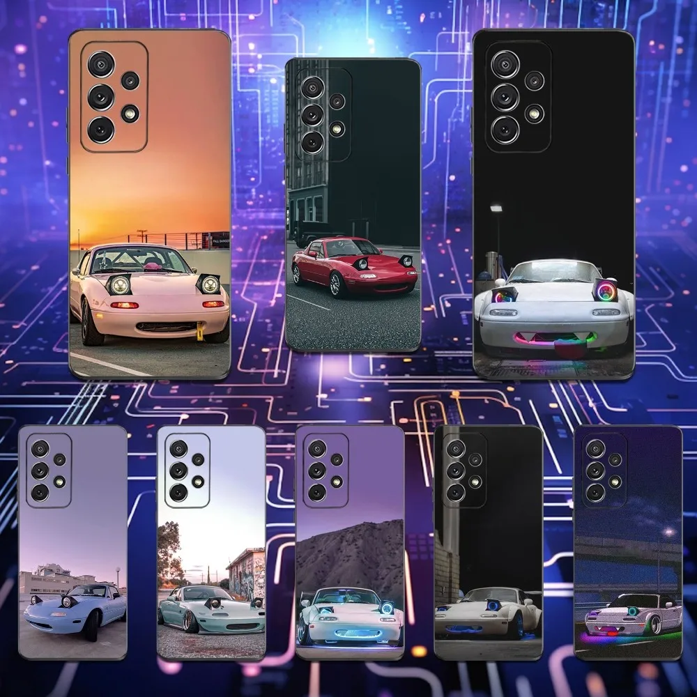 

Cute Car M-Miata M-Mx5 Phone Case For Samsung S25,S24,S23,S22,S21,S20,S10,Ultra,Plus,Lite,FE,Soft Silicone Black Cover