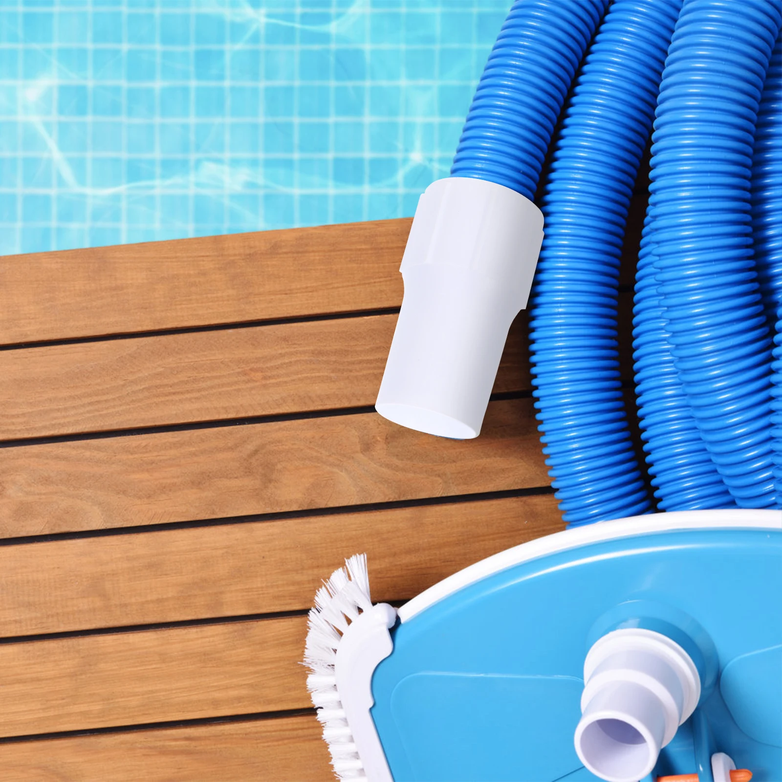

PVC Pool Hose Adapter Threaded Cuff Durable Swimming Pool Supply Cleaner Hose Connector Pipe Joint Garden Tool