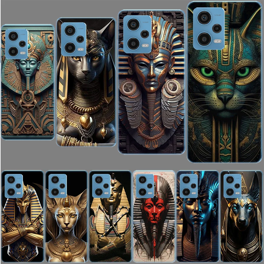 Egyptian Pharaoh's Mummy Funda For Redmi Note 13 Pro+ 5G Plus 12 12C 10 10C 10A 9 9T 9C 9A 8 8A 7 7A K70 K60 K40 K20 Pro 6 6A TP