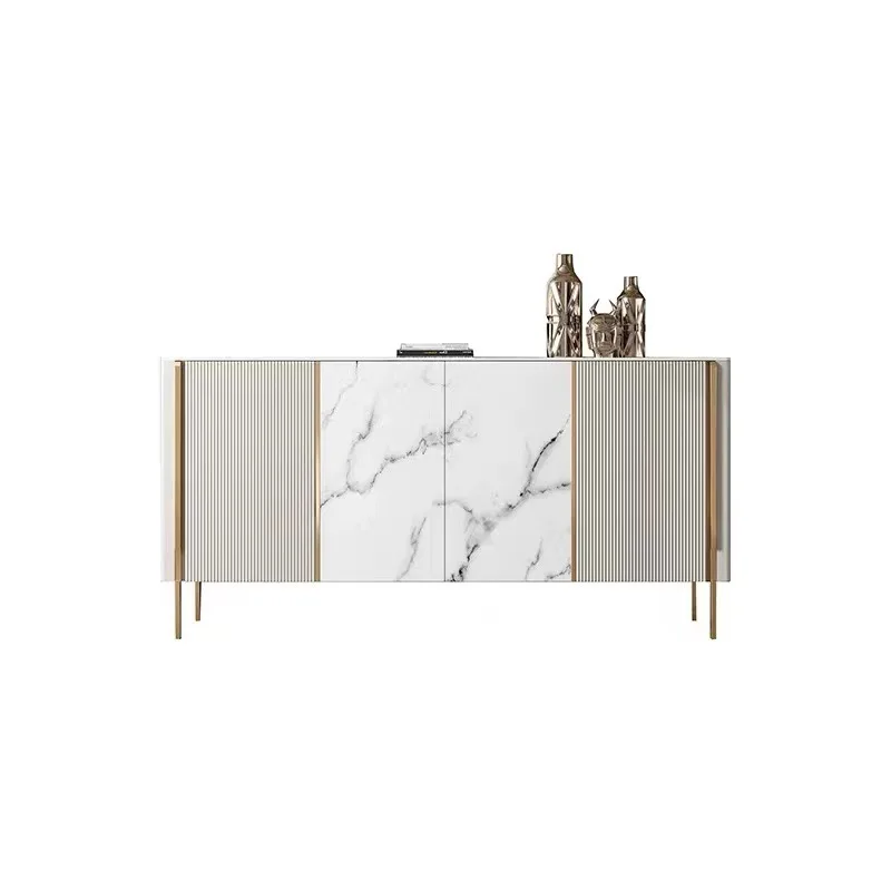 

Solid wood living room home decoration cabinet Rock slab Modern Italian porch cabinet Painted stainless steel dining cabinet