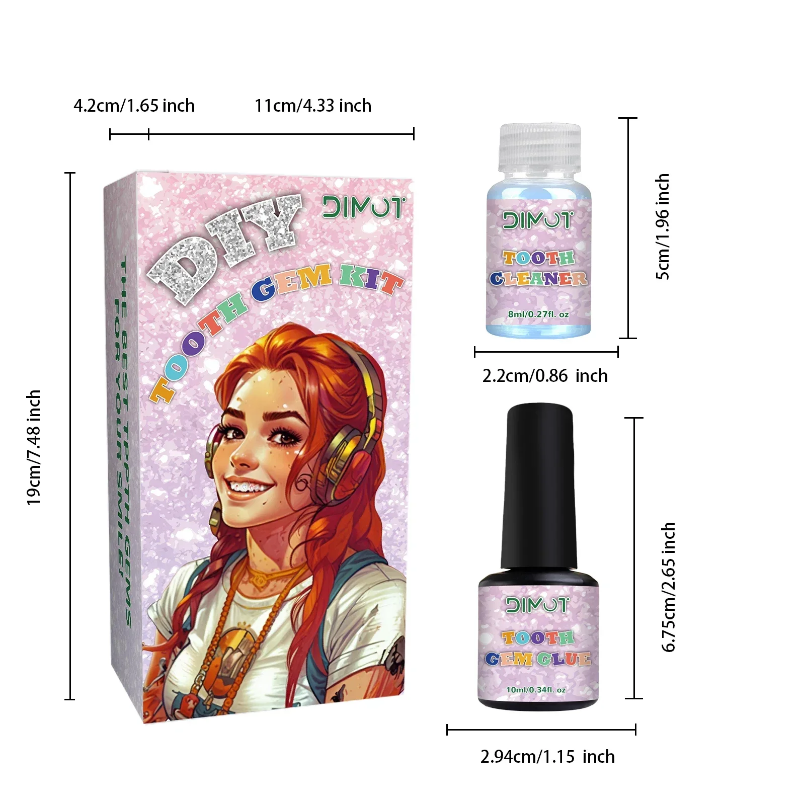 Tand Sieraden Kit DIY Tanden Edelstenen Kit Met Lijmen En Lichte Tanden Heldere Edelsteen Sieraden Decoratie Glinsterende Tand Gem Kit