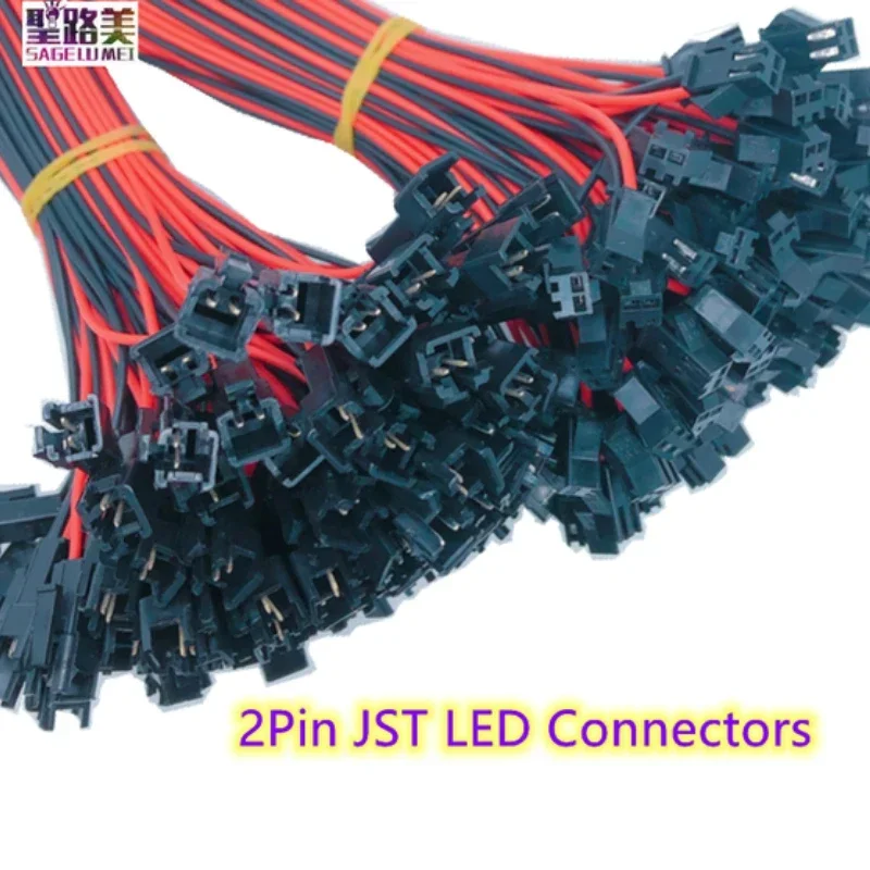 100/pairs 10/15cm length Wires 2pin led connector JST Male/Female SM Plug Connector Wire Cable for Led Sstrip Lights Lamp Driver