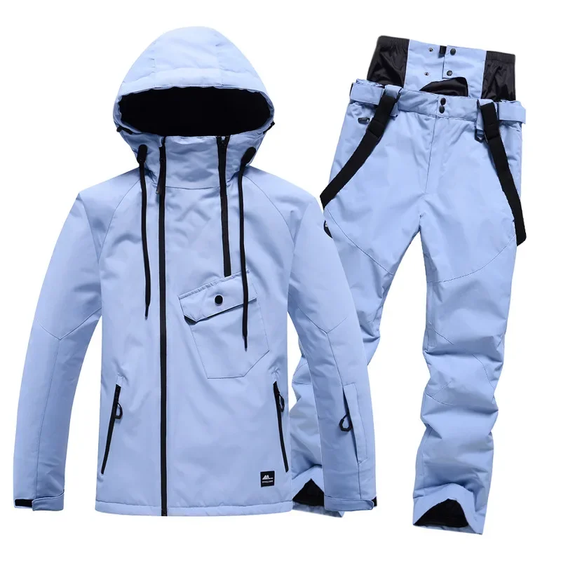 

Soli d Color Skiing Suit For Men And Women Windproof Waterproof Warm Breathable Winter Snow Skiing Equipment For Coup les OT4