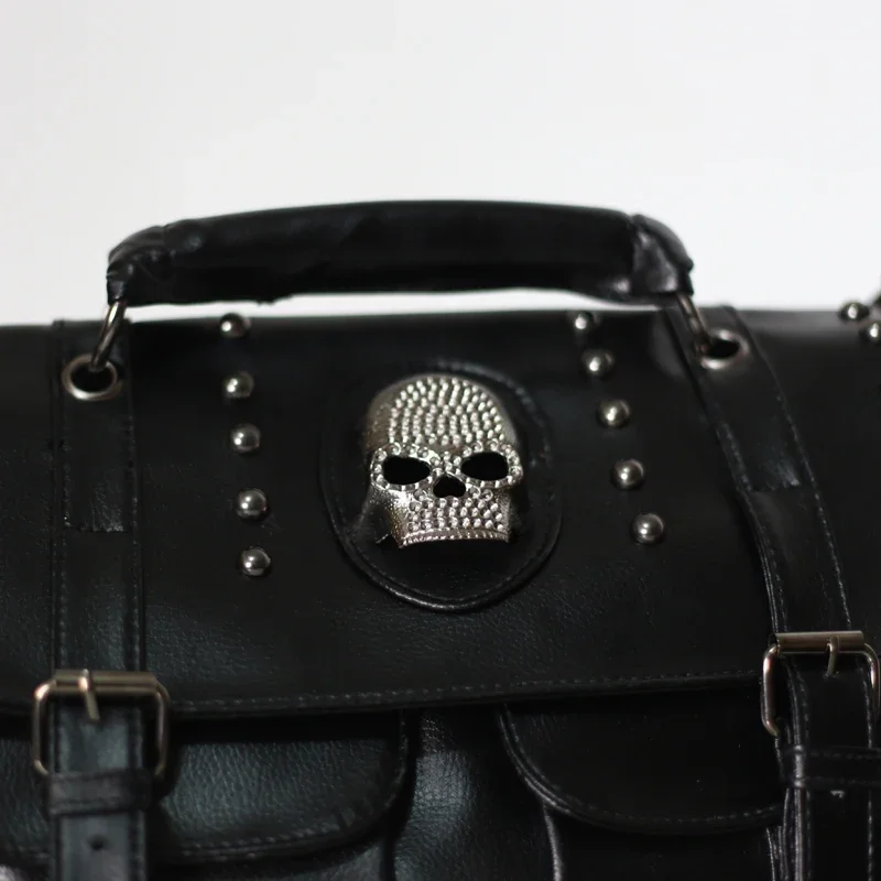 KUNDUI Autumn Fashion Kito Skull Tassel Rivet Crossbody Bags UNEQUAL Shoulder Bag PU Handbags Women Messenger Travel Handbag