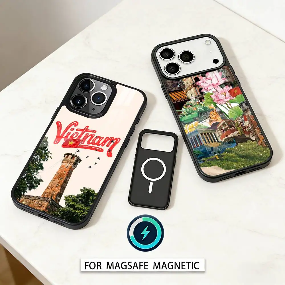 

V-Vietnam Phone Case For iPhone 17,16,15,14,13,12,Pro,Max For Magsafe Magnetic Wireless Charging