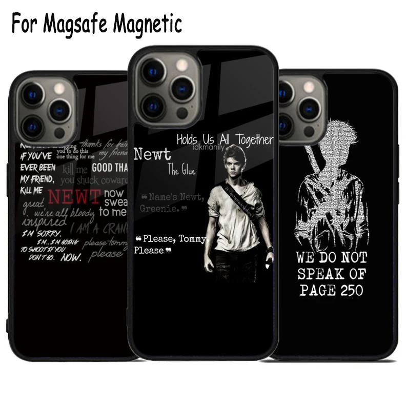 무선 충전 맥세이프 휴대폰 케이스, 아이폰 15, 16, 14, 13, 11, 12 프로 맥스 플러스, 마그네틱 범퍼 커버, Newt Quotes The Maze Runner