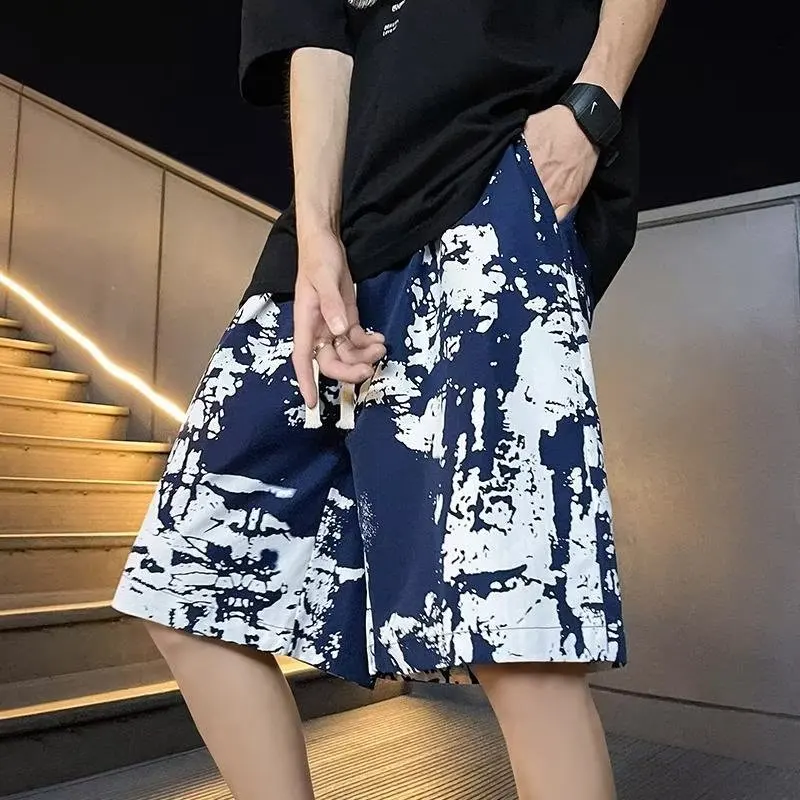 Pantaloni da spiaggia in seta di ghiaccio Qui Dry Pantaloni estivi comodi e traspiranti da uomo sottili e larghi a cinque quarti