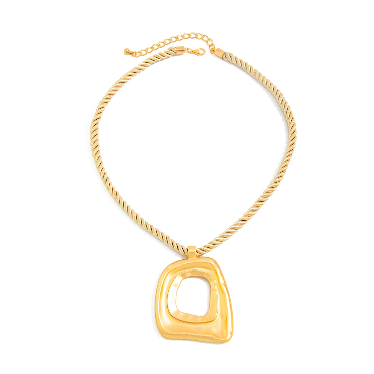 SHIXIN الهيب هوب الجوف التدريجي هندسية مربع قلادة قلادة المرأة 2026 موضة قابل للتعديل حبل سلسلة قلادة مجوهرات الحفلات هدية #5