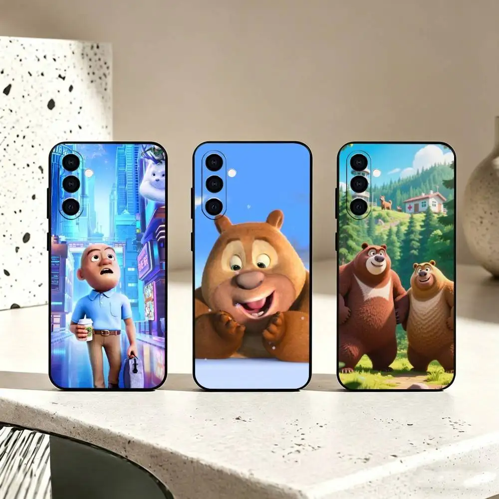 Boonie Bears  A-Animation gift Phone Case For Samsung Galaxy A73,A72,A71,A70,A53,A52,A51,Others Soft Black Cover